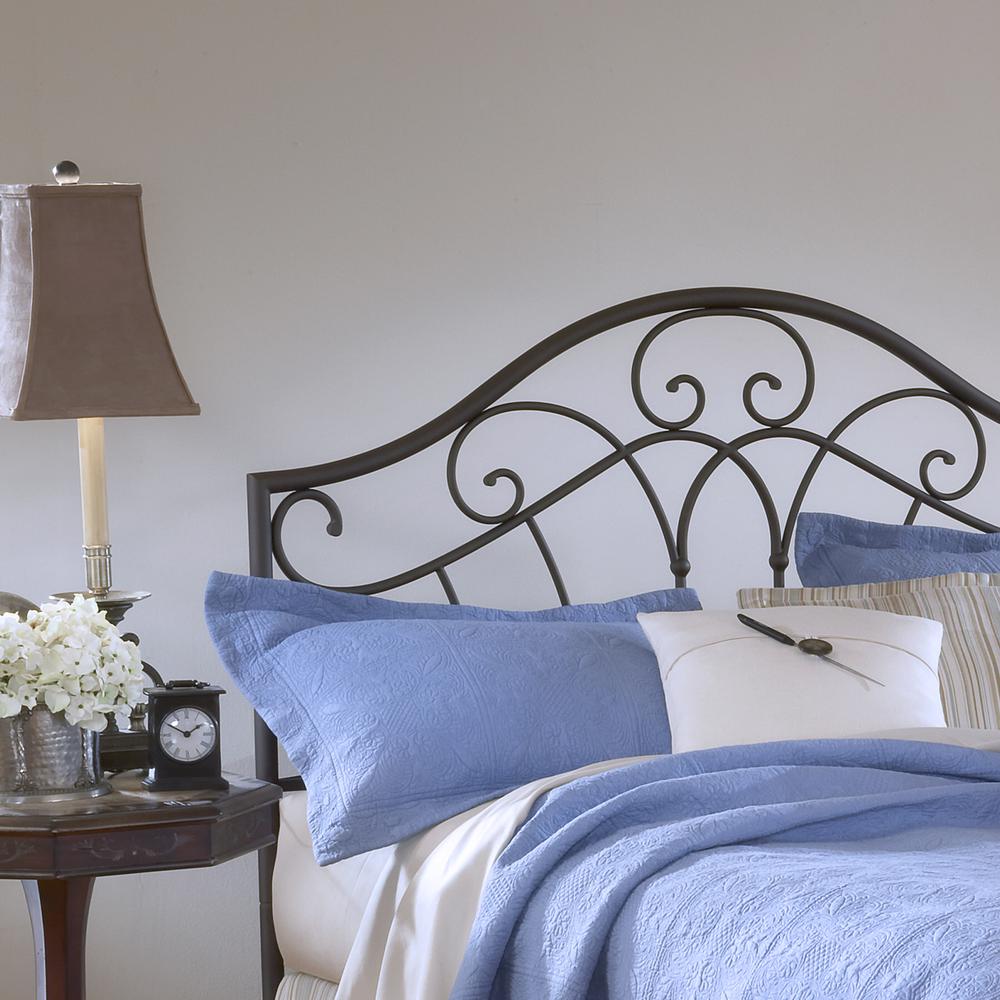 Full/Queen Metal Headboard with Frame, Metallic Brown. Picture 2