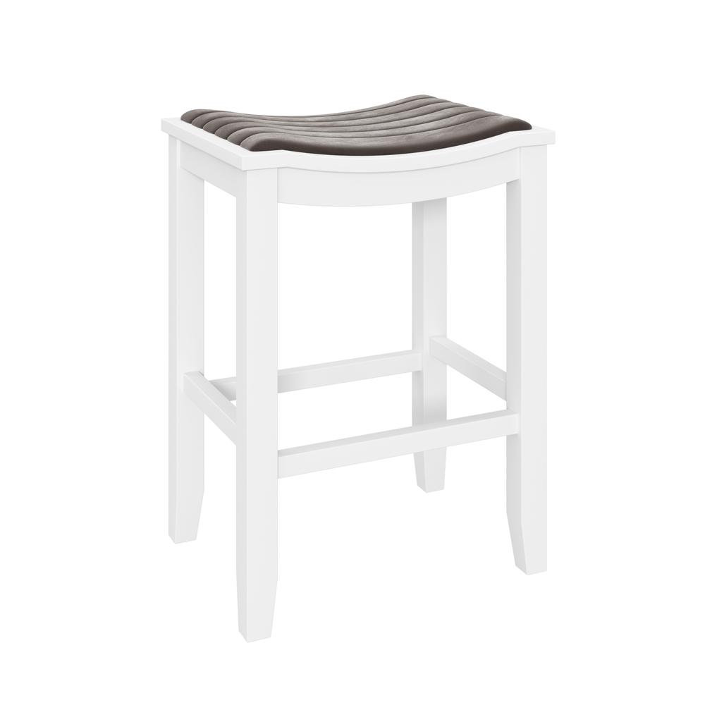 Avant Wood Backless Counter Height Stool, White. Picture 1