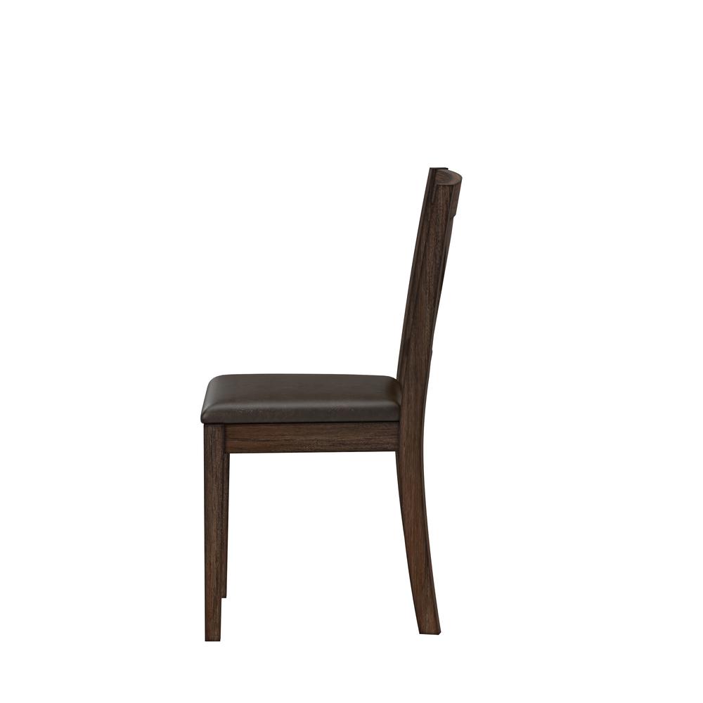 Spencer Wood X-Back Dining Chair, Set of 2, Dark Espresso Wire Brush. Picture 6