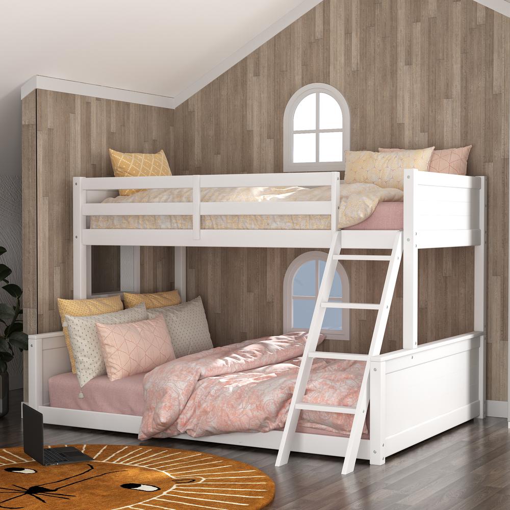 Living Essentials by Hillsdale Capri Wood Twin Over Full Bunk Bed, White. Picture 4