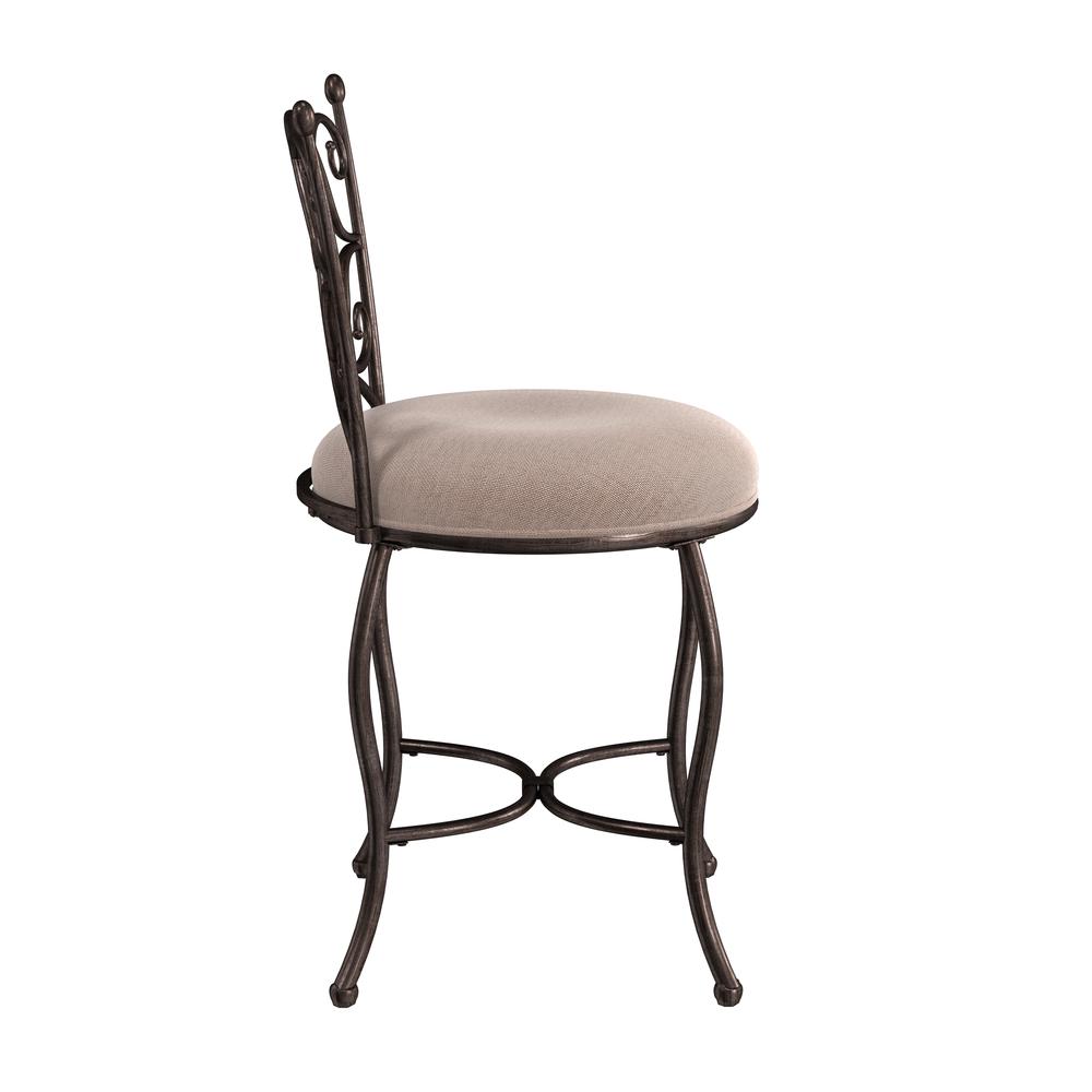 Brody Metal Vanity Stool, Rubbed Gray. Picture 3