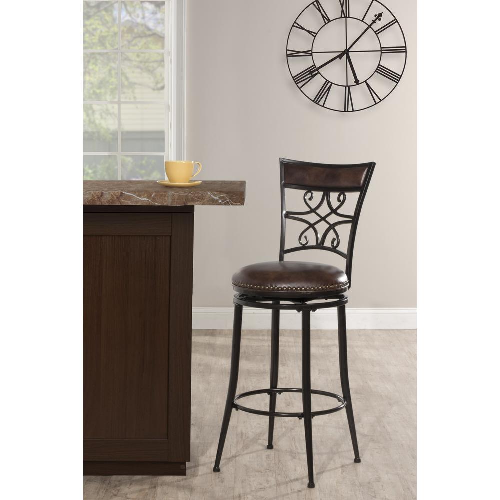 Seville Metal Bar Height Swivel Stool, Brown Shimmer. Picture 7