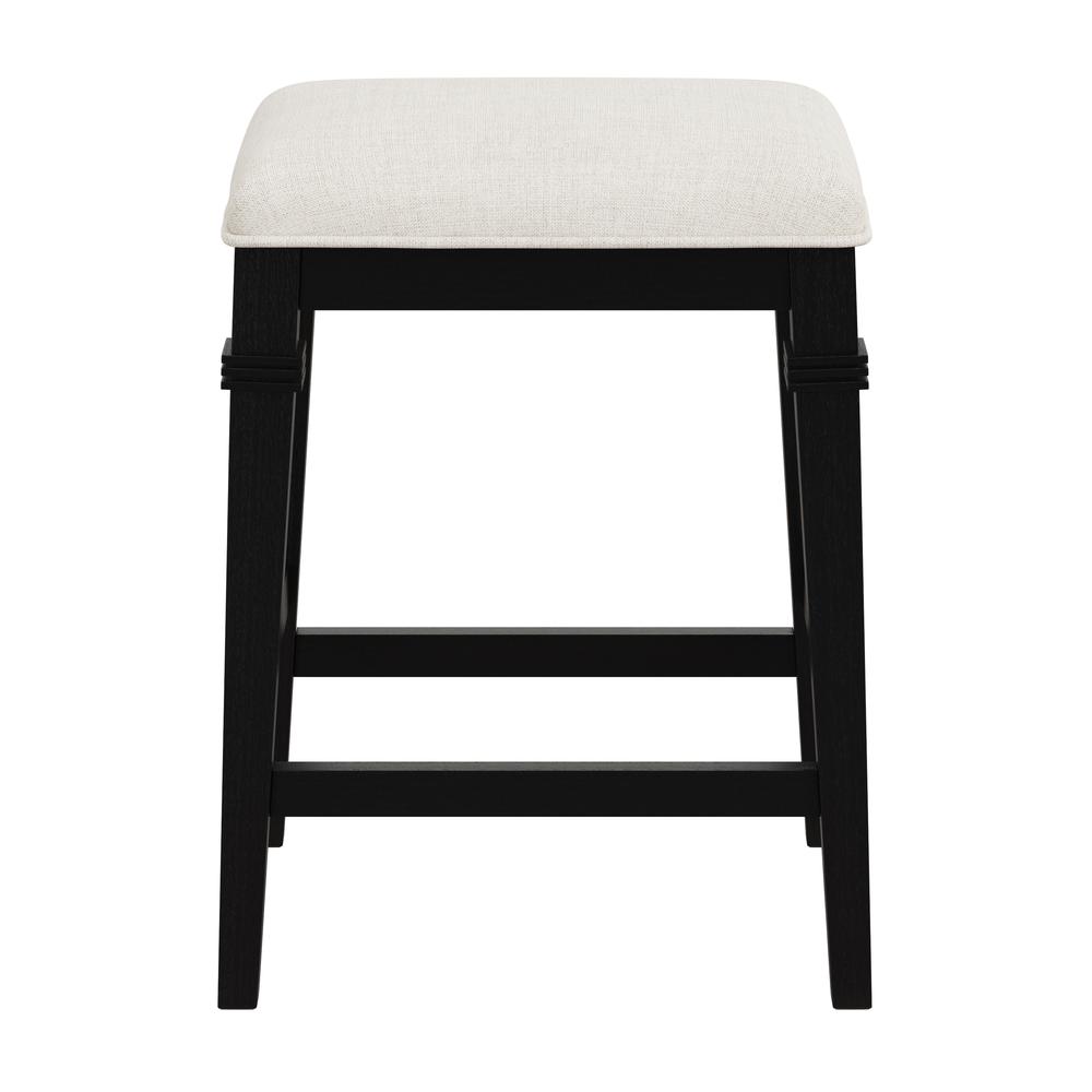 Arabella Wood Backless Counter Height Stool, Black Wire Brush. Picture 4