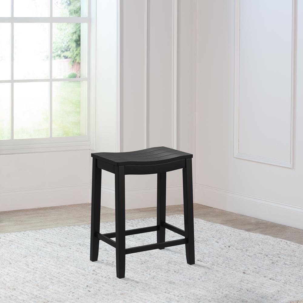 Fiddler Wood Backless Counter Height Stool, Black. Picture 3