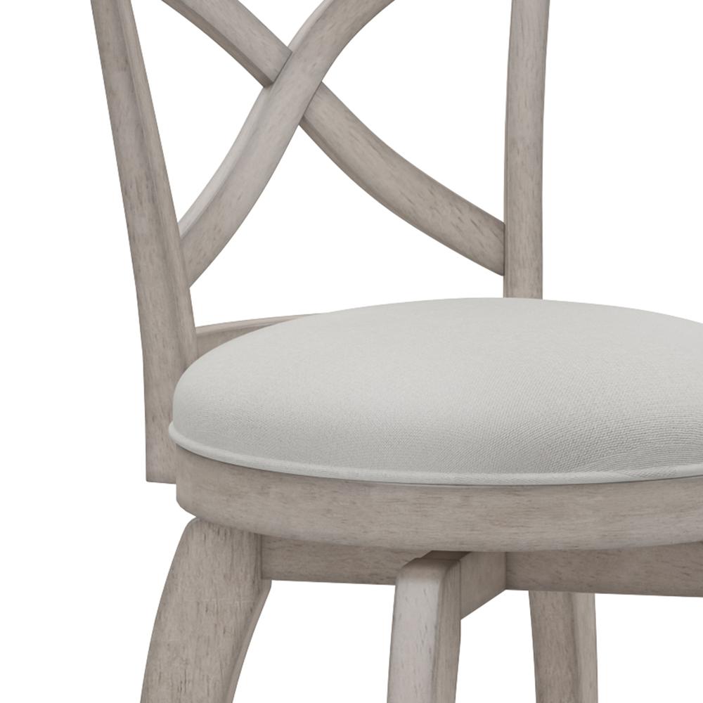 Ellendale Wood Counter Height Swivel Stool, Aged Gray with Fog Gray Fabric. Picture 7