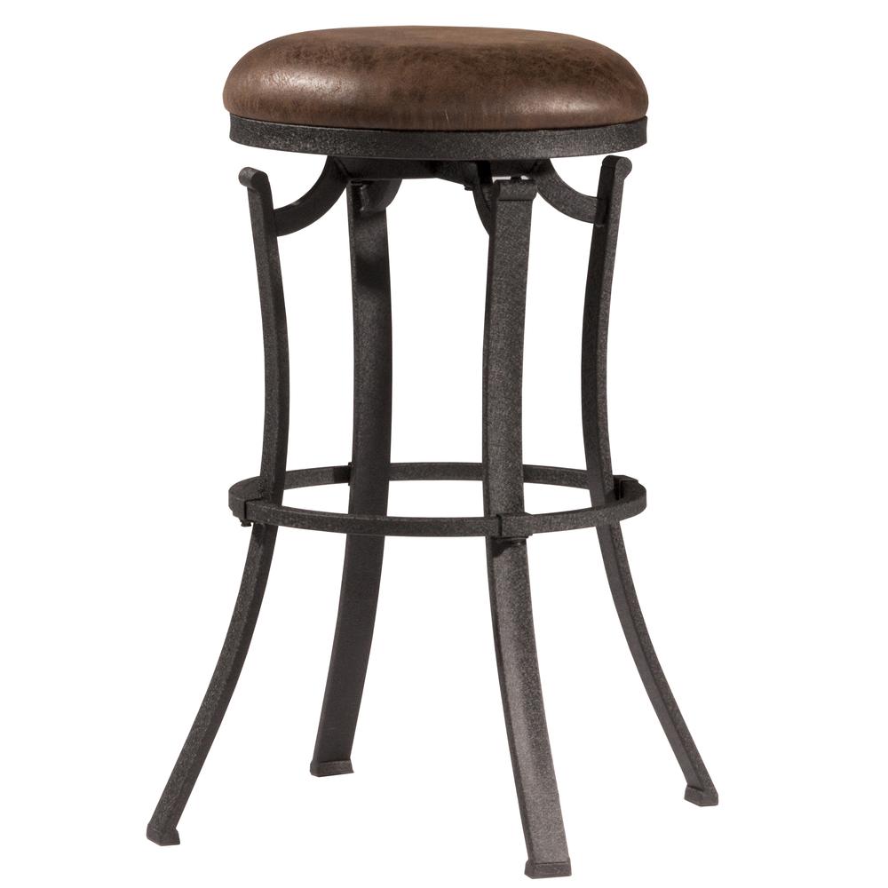 Kelford Swivel Backless Bar Height Stool, Textured Black. Picture 1