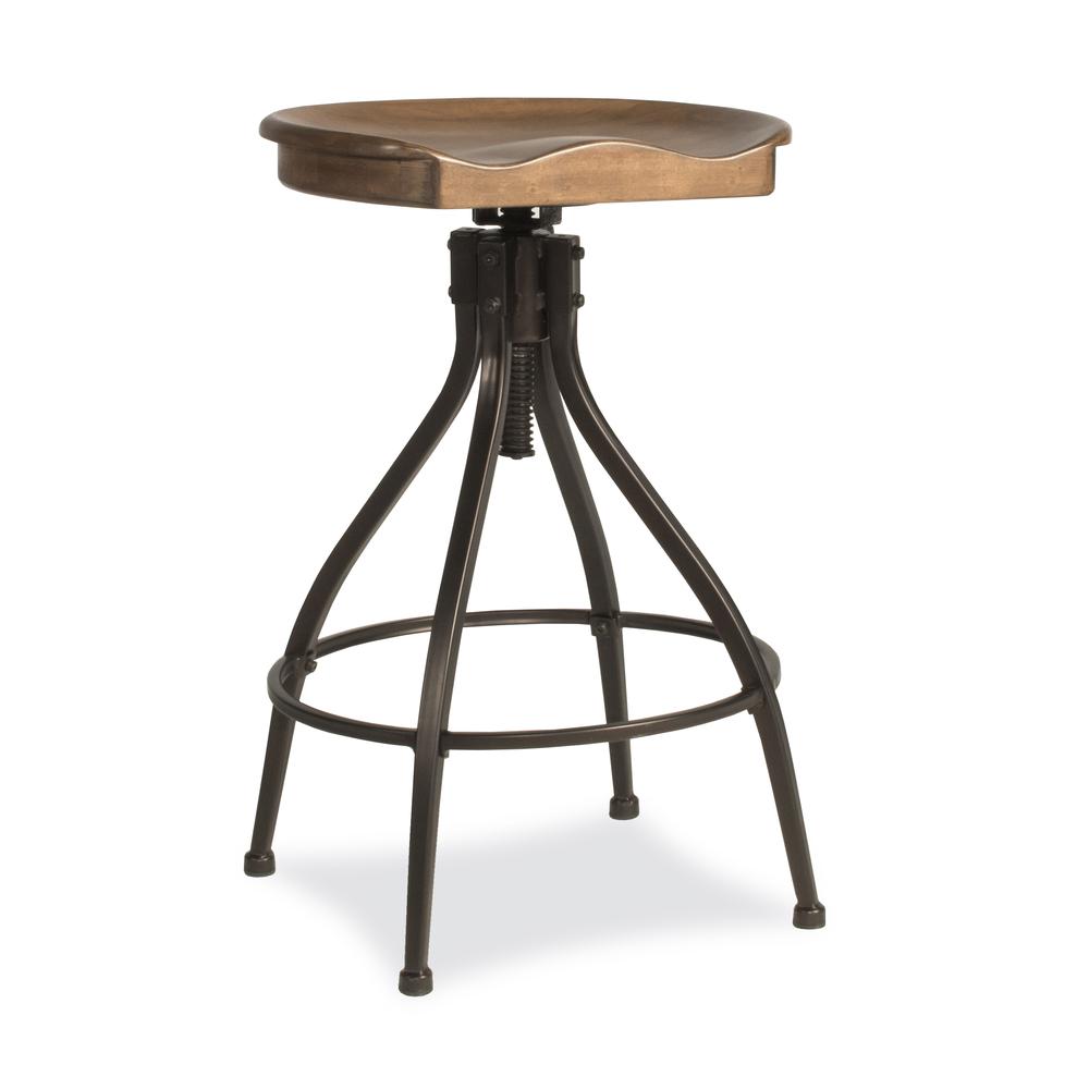 Worland Adjustable Swivel Backless Stool. Picture 1