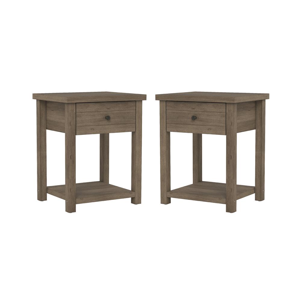 Harmony Wood Accent Table, Set of 2, Knotty Gray Oak. Picture 1