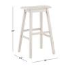 Moreno Wood Backless Bar Height Stool, Sea White. Picture 4