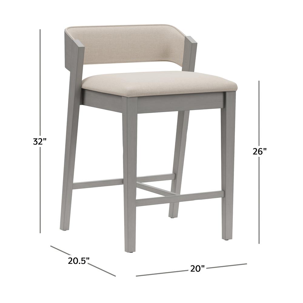 Dresden Wood Counter Height Stool, Distressed Gray. Picture 6