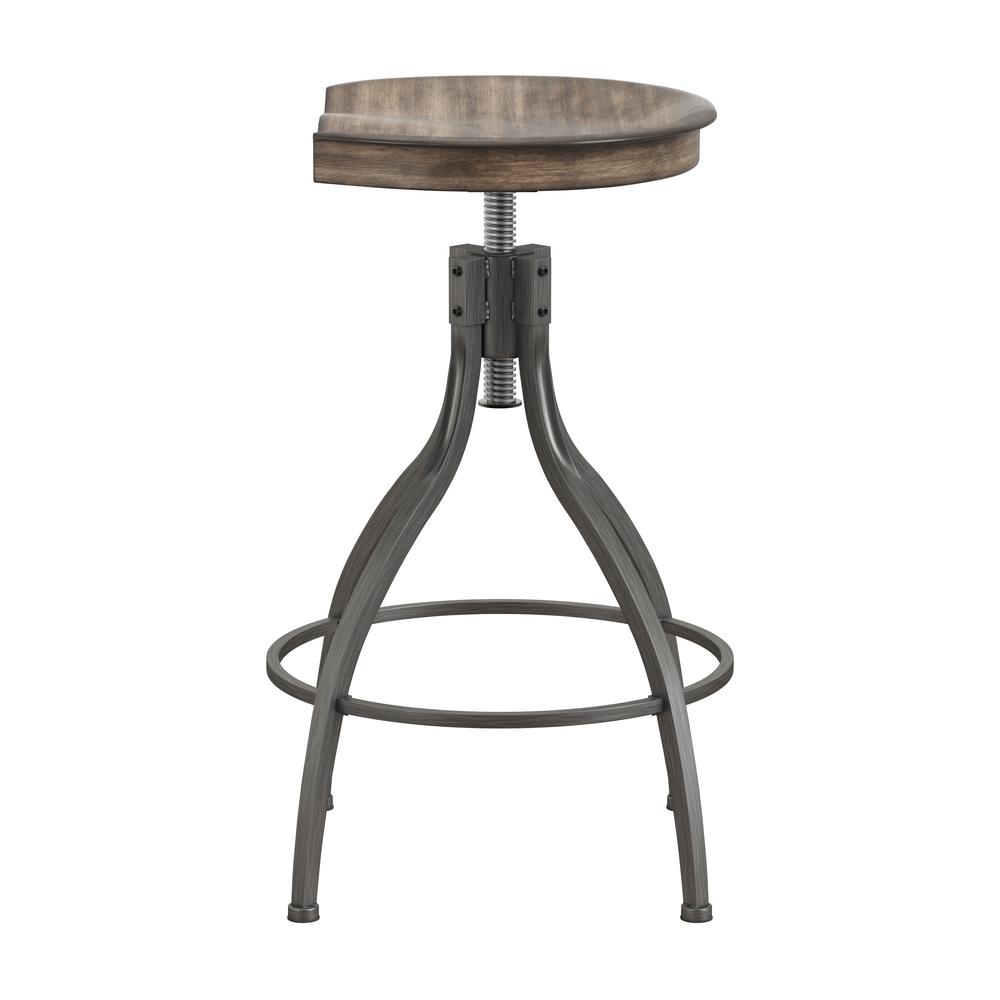 Worland Backless Metal Adjustable Height Stool, Gray Metal. Picture 5