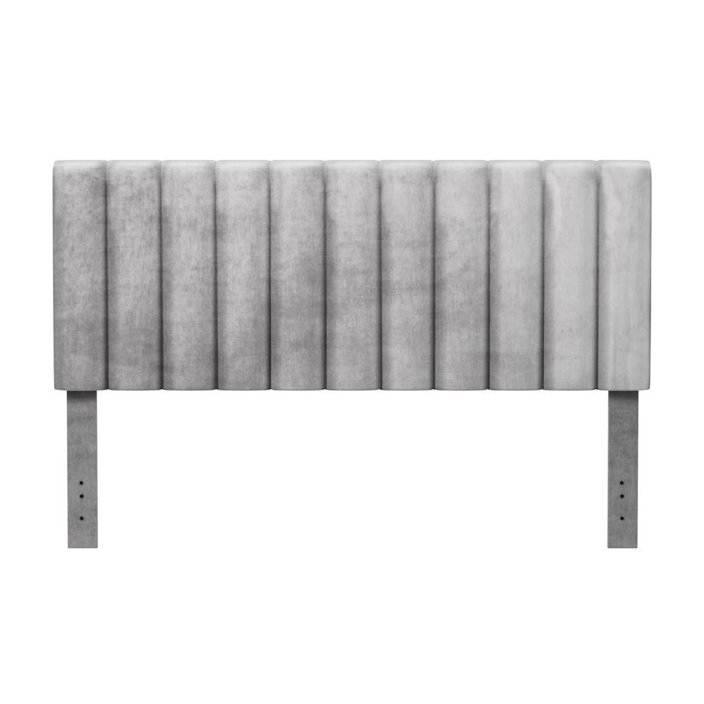 Crestone Upholstered King Headboard, Silver/Gray. Picture 2