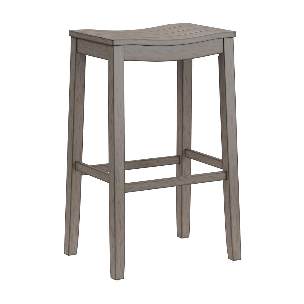 Fiddler Wood Backless Bar Height Stool, Aged Gray. Picture 1