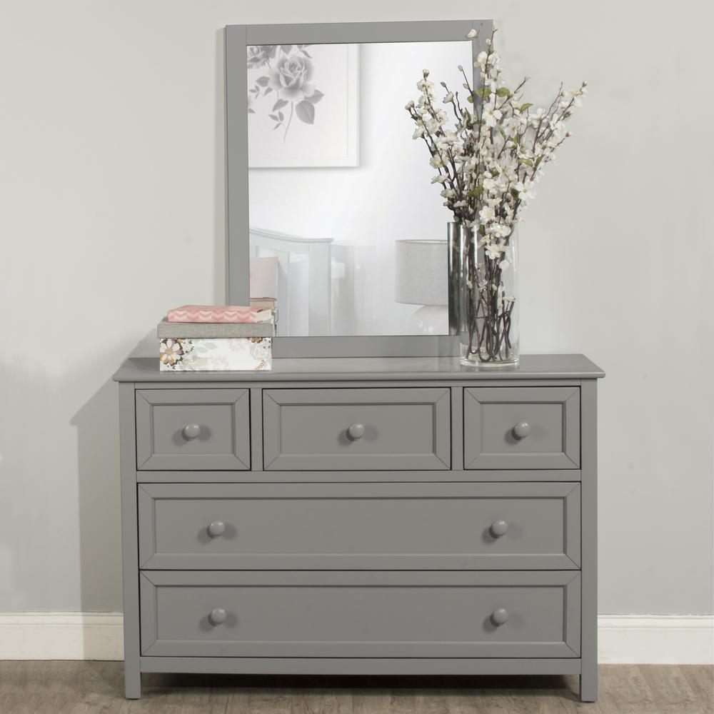 Hillsdale Kids and Teen Schoolhouse 4.0 5 Drawer Dresser and Mirror, Gray. Picture 1