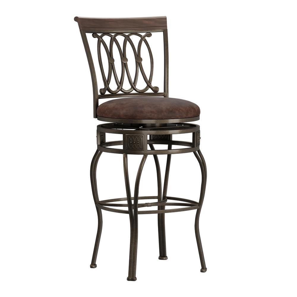 Hillsdale Furniture Montello Metal Bar Height Swivel Stool, Old Steel. The main picture.