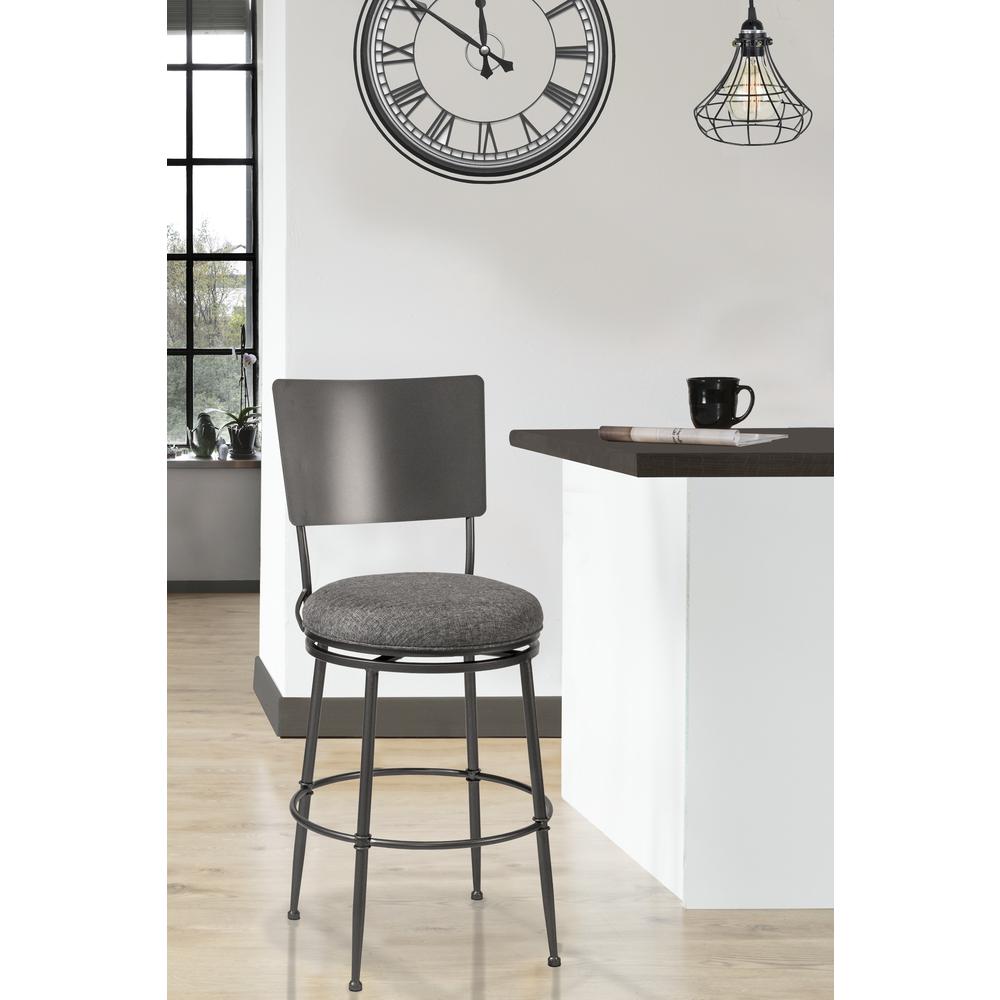 Hillsdale Furniture Towne Commercial Grade Metal Bar Height Swivel Stool, Charcoal. Picture 2