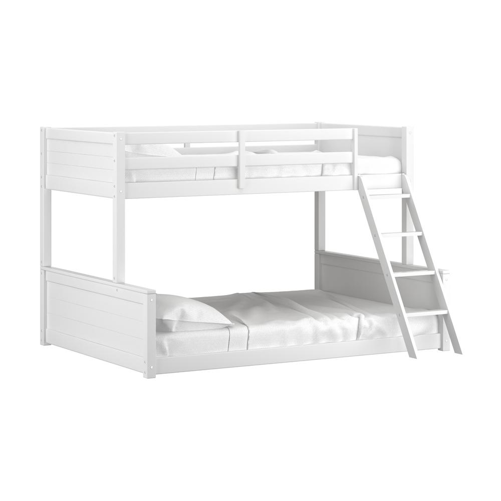 Living Essentials by Hillsdale Capri Wood Twin Over Full Bunk Bed, White. Picture 1