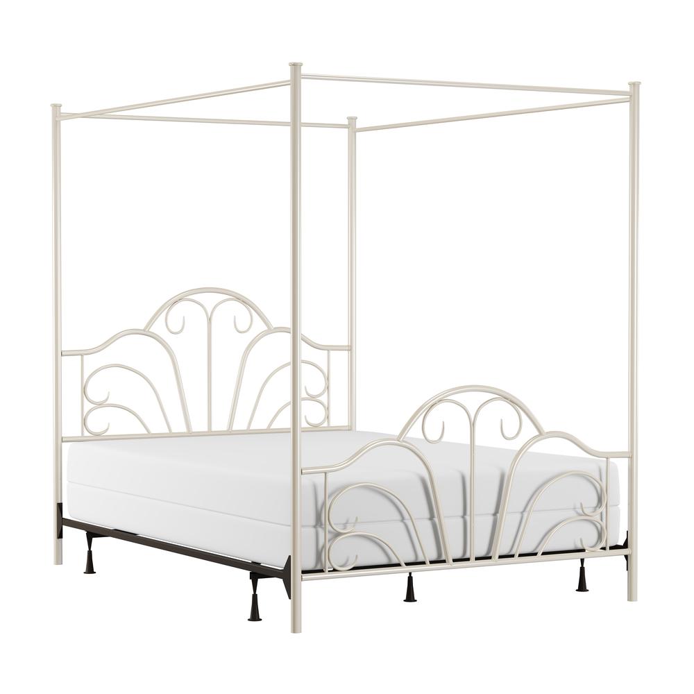 Dover Full Metal Canopy Bed, Cream. Picture 1