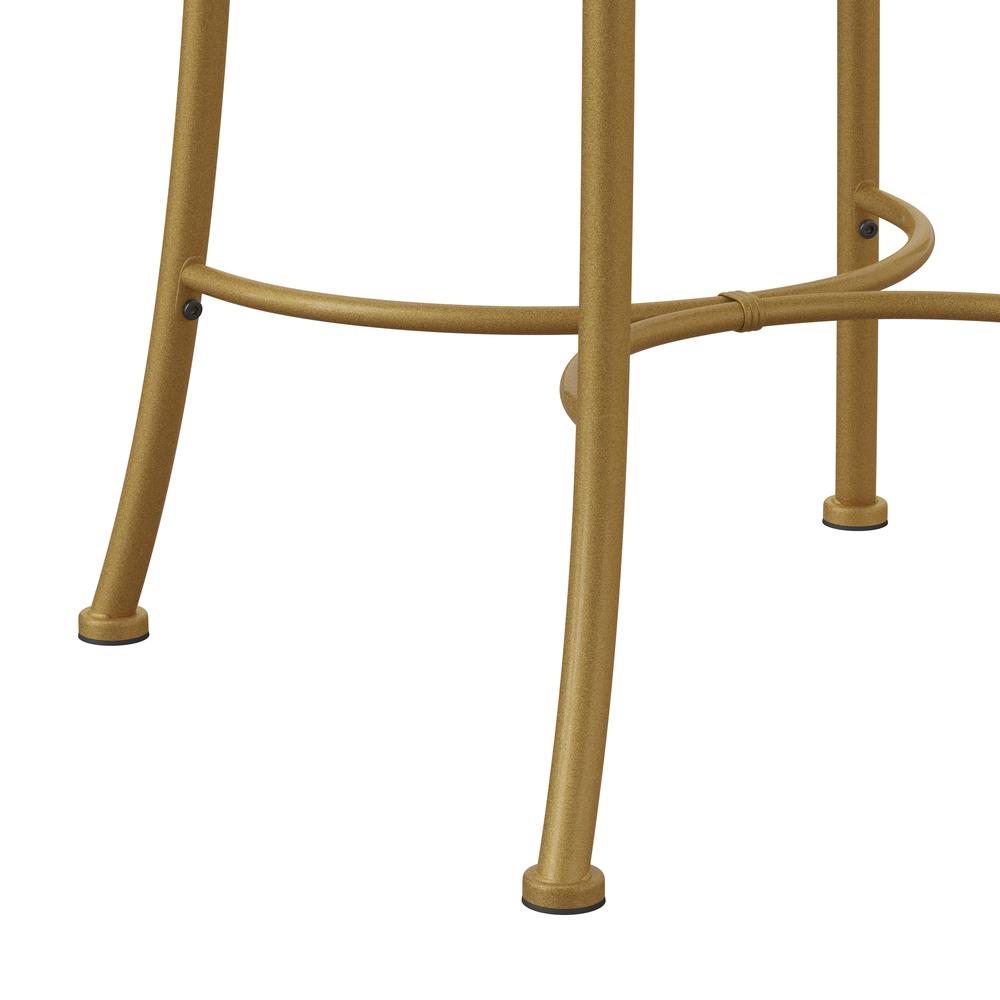Dutton Metal Vanity Stool with Center Diamond Design, Gold. Picture 8