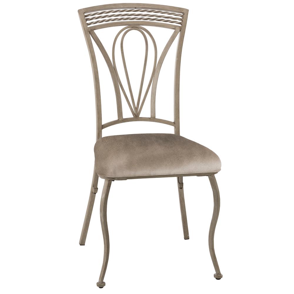 Napier Metal Dining Chair, Set of 2, Ivory. Picture 2