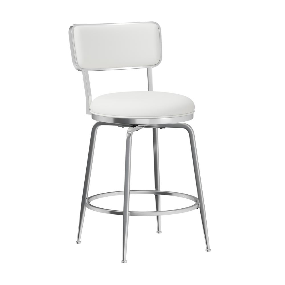 Baltimore Metal and Upholstered Swivel Counter Height Stool, Chrome. Picture 1