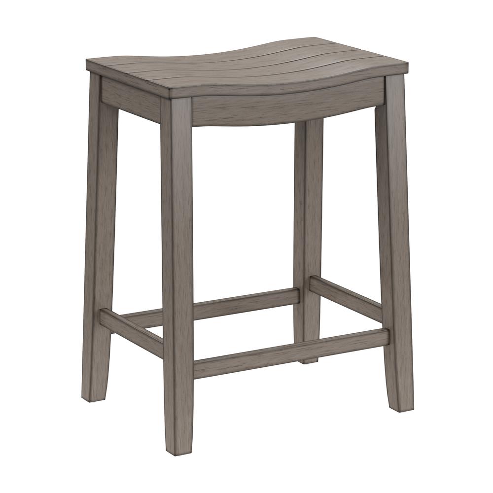 Fiddler Wood Backless Counter Height Stool, Aged Gray. Picture 1