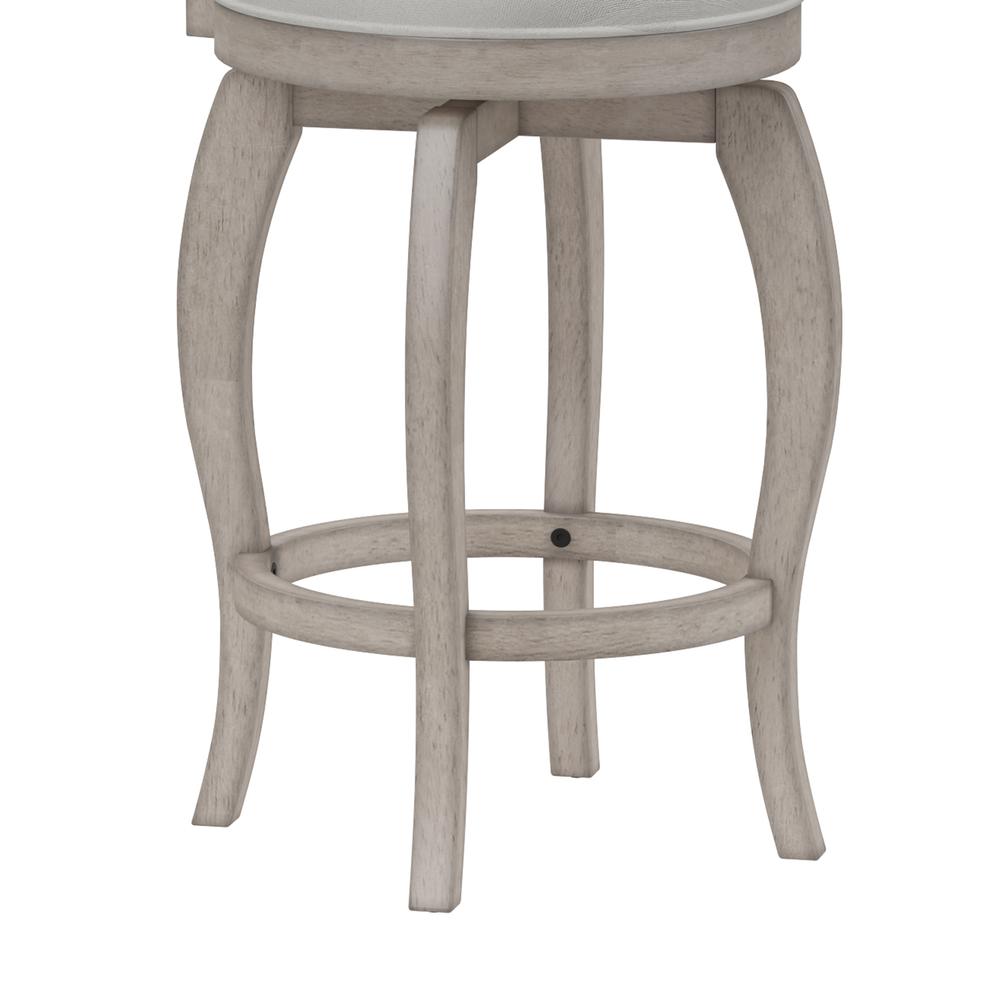 Ellendale Wood Counter Height Swivel Stool, Aged Gray with Fog Gray Fabric. Picture 8