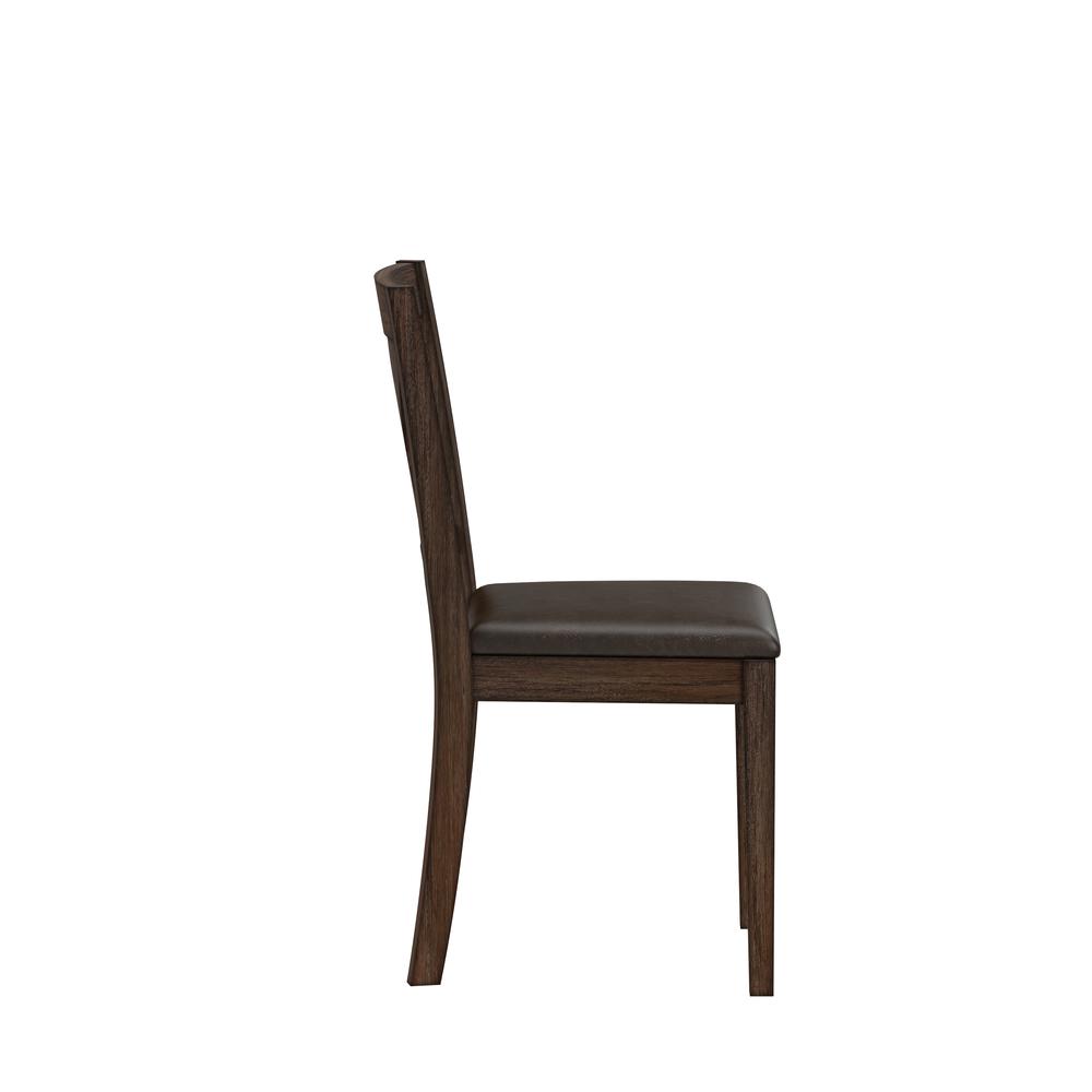 Spencer Wood X-Back Dining Chair, Set of 2, Dark Espresso Wire Brush. Picture 4