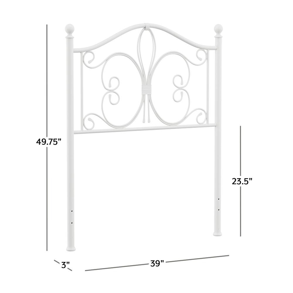 Ruby Twin Metal Headboard, Textured White. Picture 4