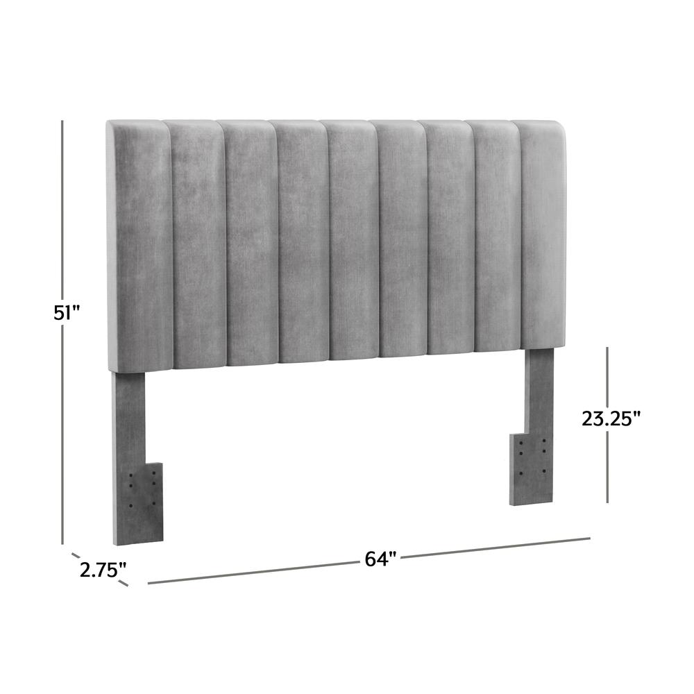 Crestone Upholstered Full/Queen Headboard, Silver/Gray. Picture 5