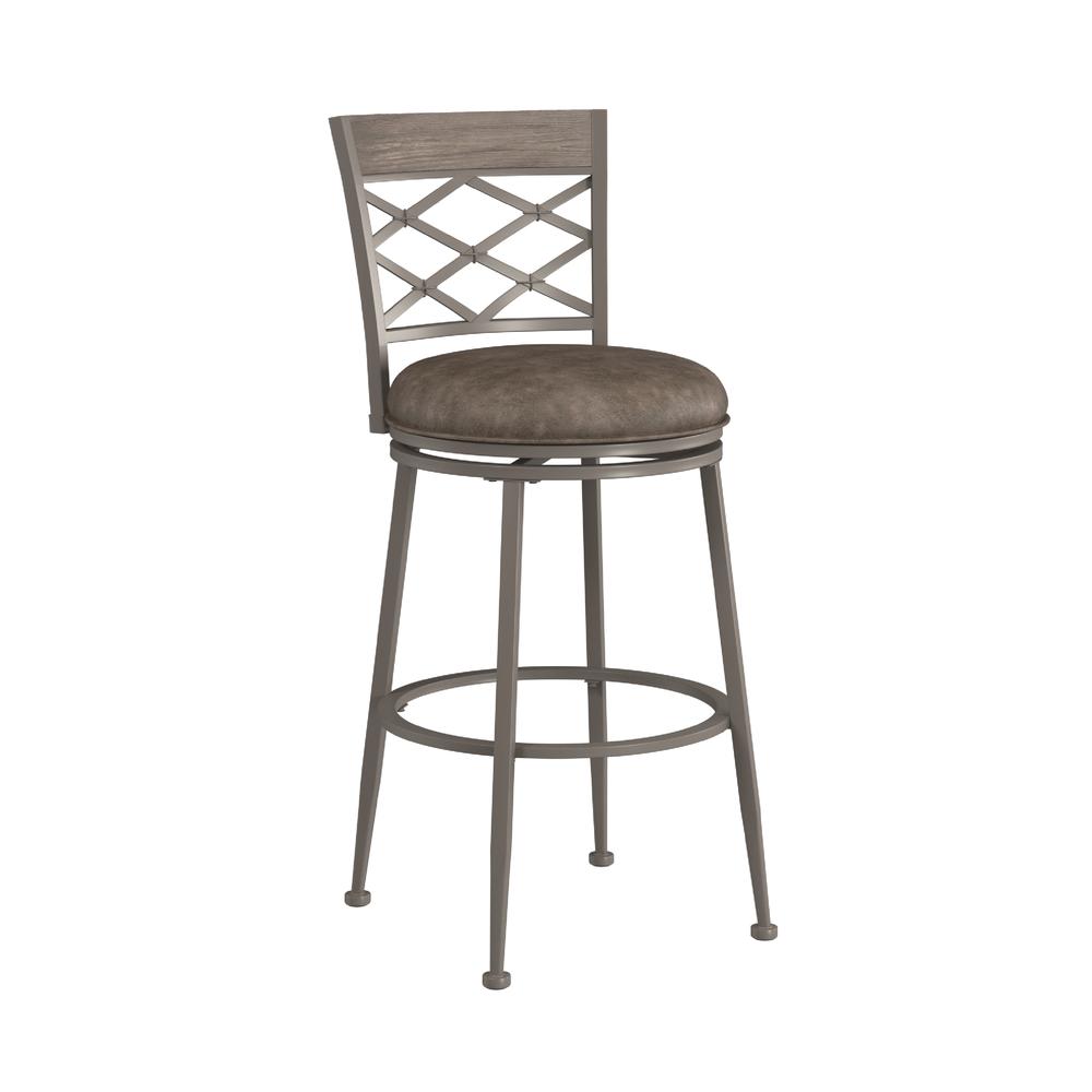 Hutchinson Metal Bar Height Swivel Stool, Pewter. Picture 1
