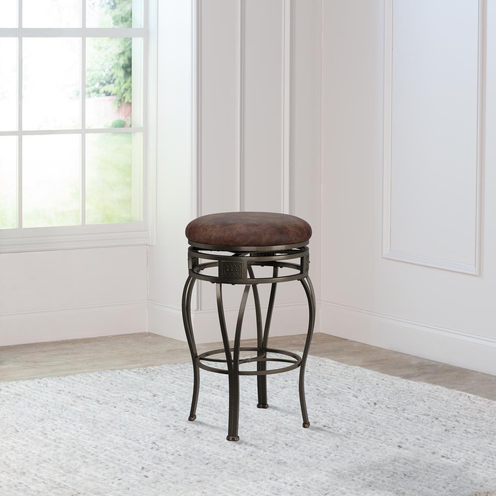 Hillsdale Furniture Montello Metal Backless Swivel Bar Height Stool, Old Steel. Picture 3