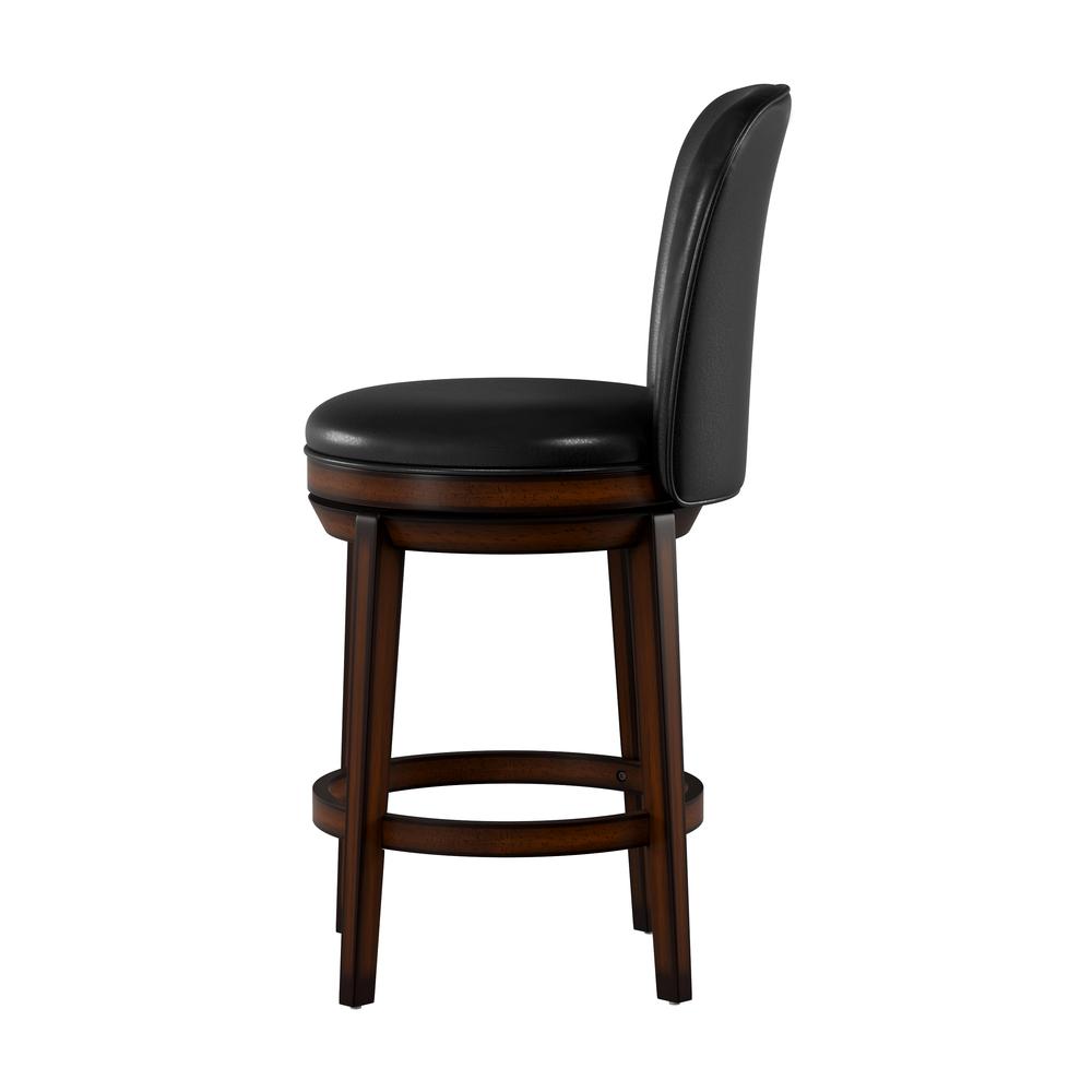 Victoria Wood Counter Height Swivel Stool, Dark Chestnut. Picture 5