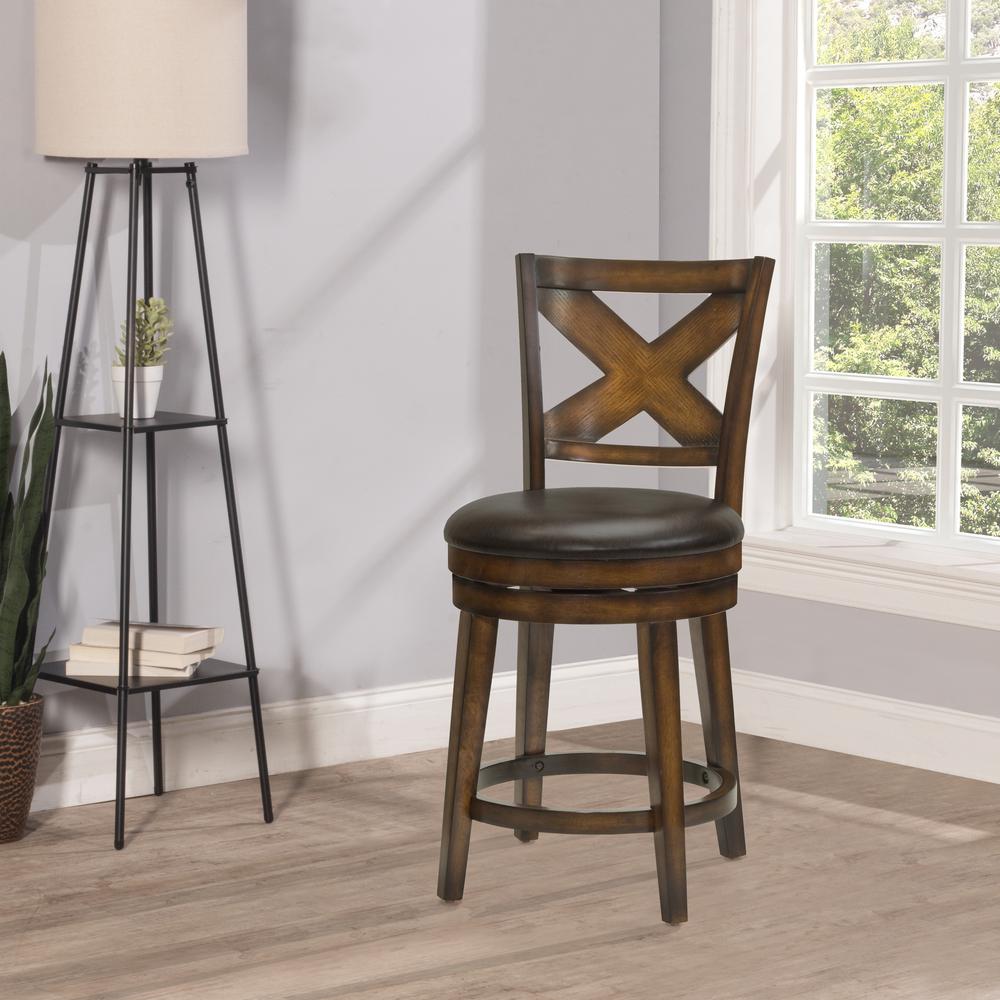 Sunhill Swivel Counter Height Stool, Rustic Oak. Picture 2