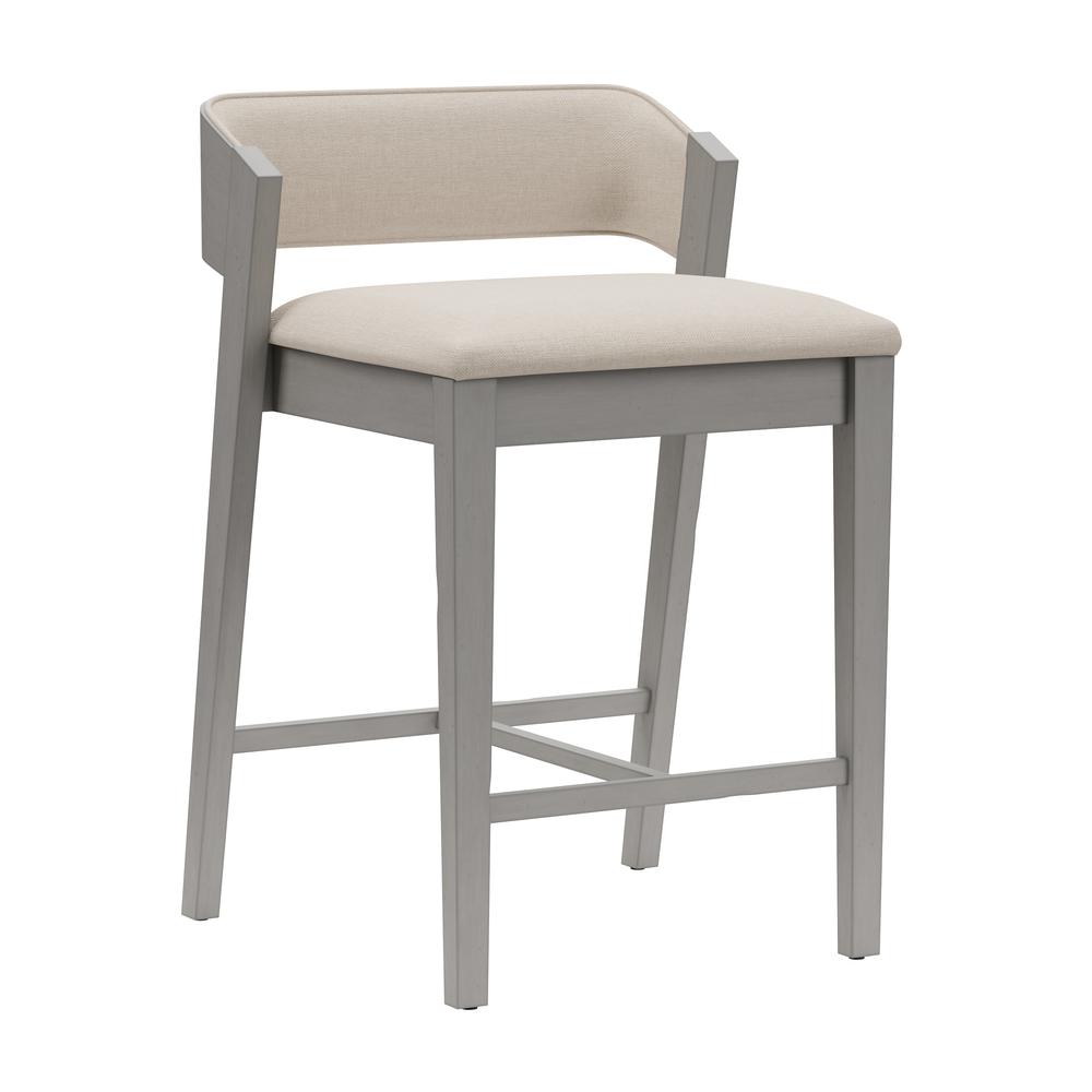 Dresden Wood Counter Height Stool, Distressed Gray. Picture 1