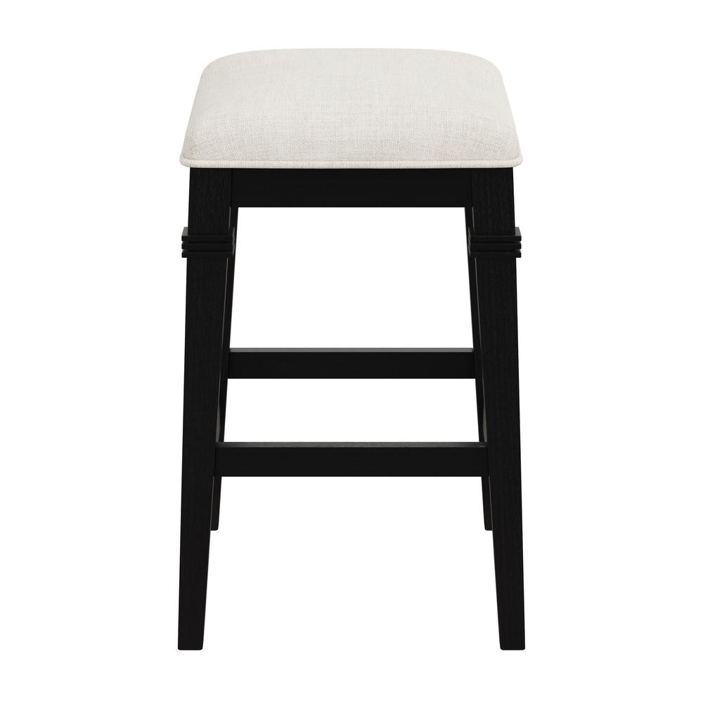 Arabella Wood Backless Counter Height Stool, Black Wire Brush. Picture 5