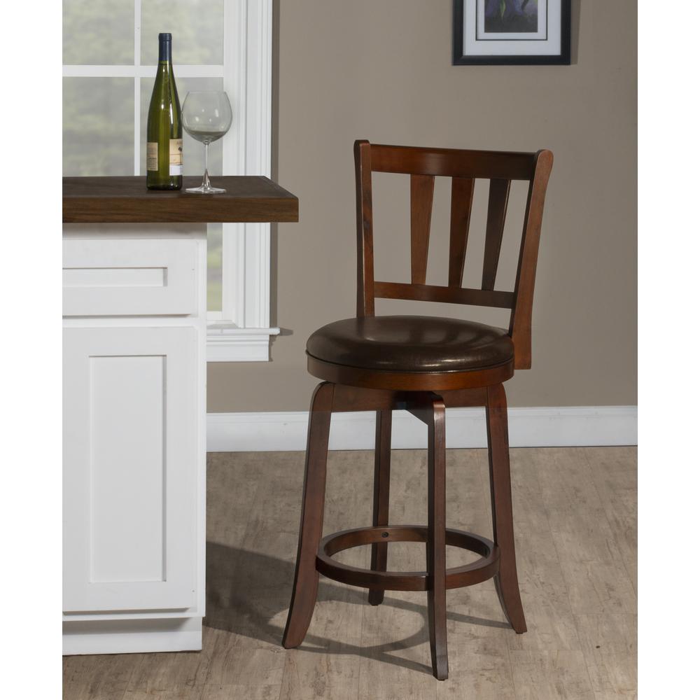 Presque Isle Wood Counter Height Swivel Stool, Cherry. Picture 4