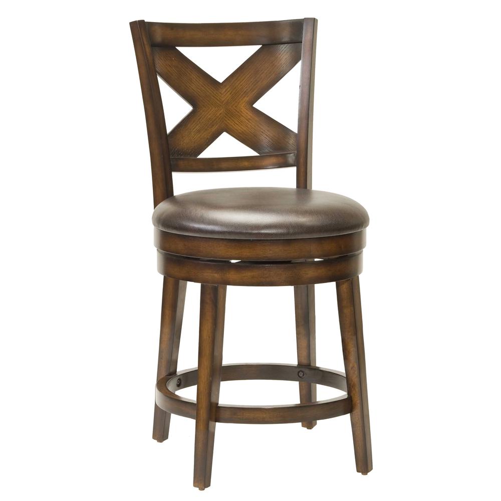 Sunhill Swivel Counter Height Stool, Rustic Oak. Picture 1