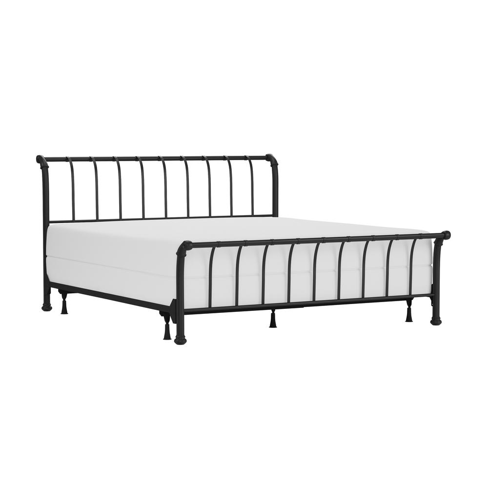 Janis King Metal Bed, Textured Black. Picture 1