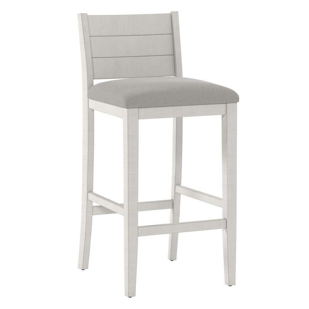 Fowler Wood Bar Height Stool, Sea White. Picture 1