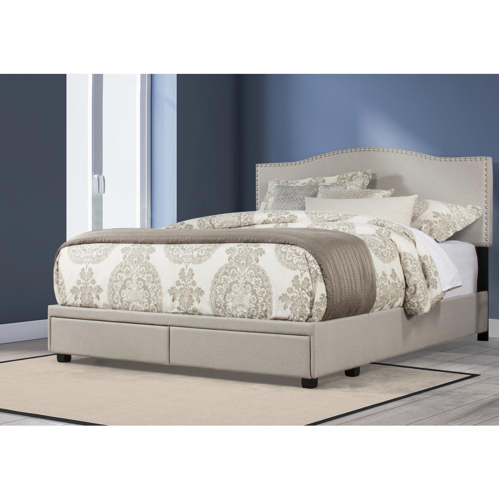 Kiley King Upholstered Adjustable Storage Bed, Fog. Picture 2