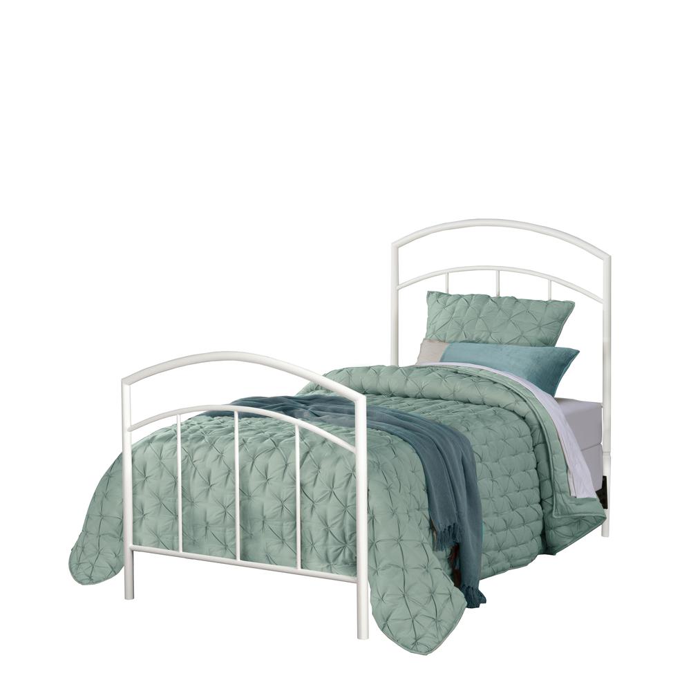 Julien Twin Metal Bed, Textured White. Picture 1