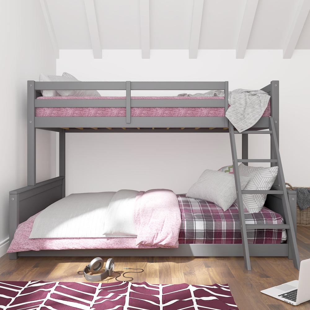 Living Essentials by Hillsdale Capri Wood Twin Over Full Bunk Bed, Gray. Picture 4