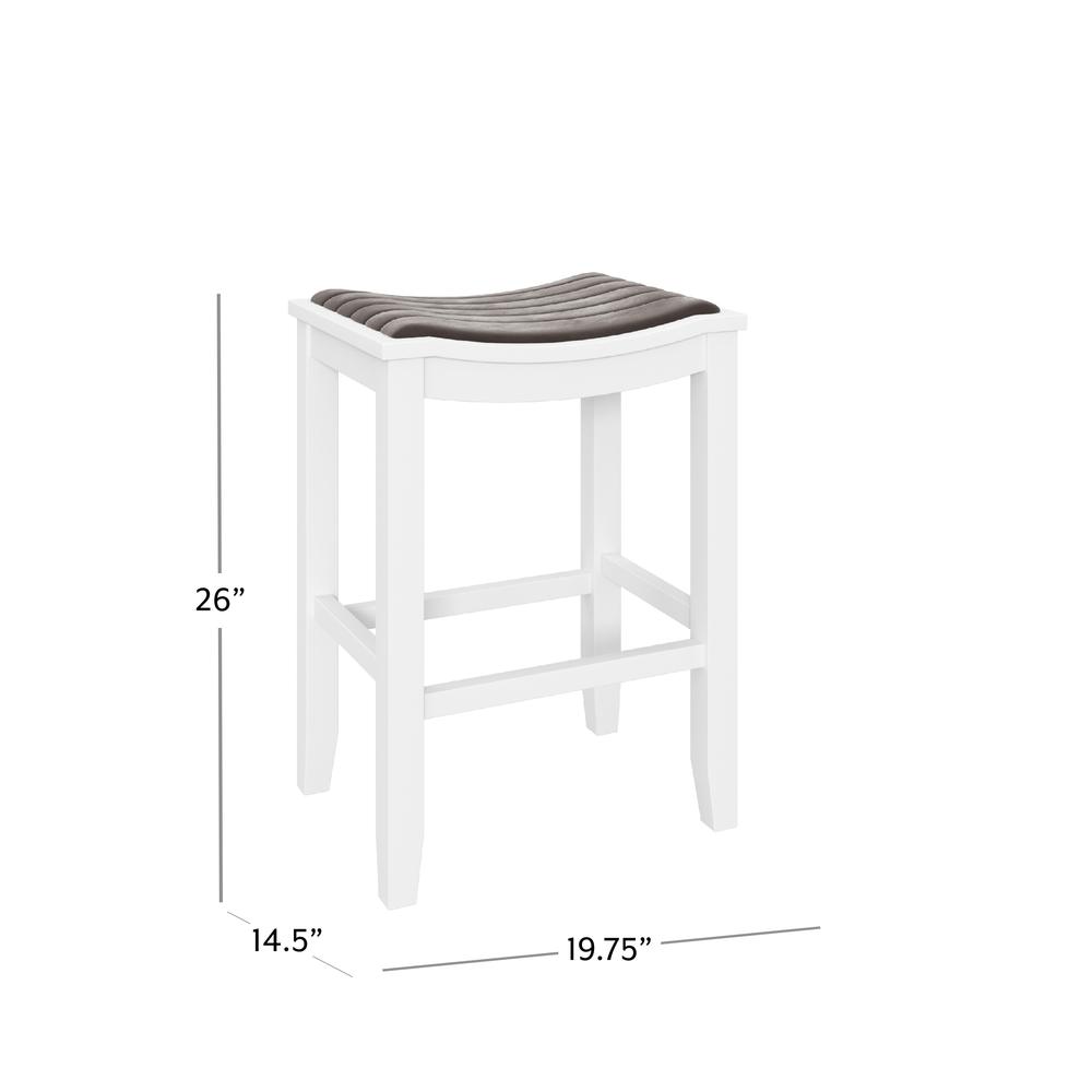 Avant Wood Backless Counter Height Stool, White. Picture 6