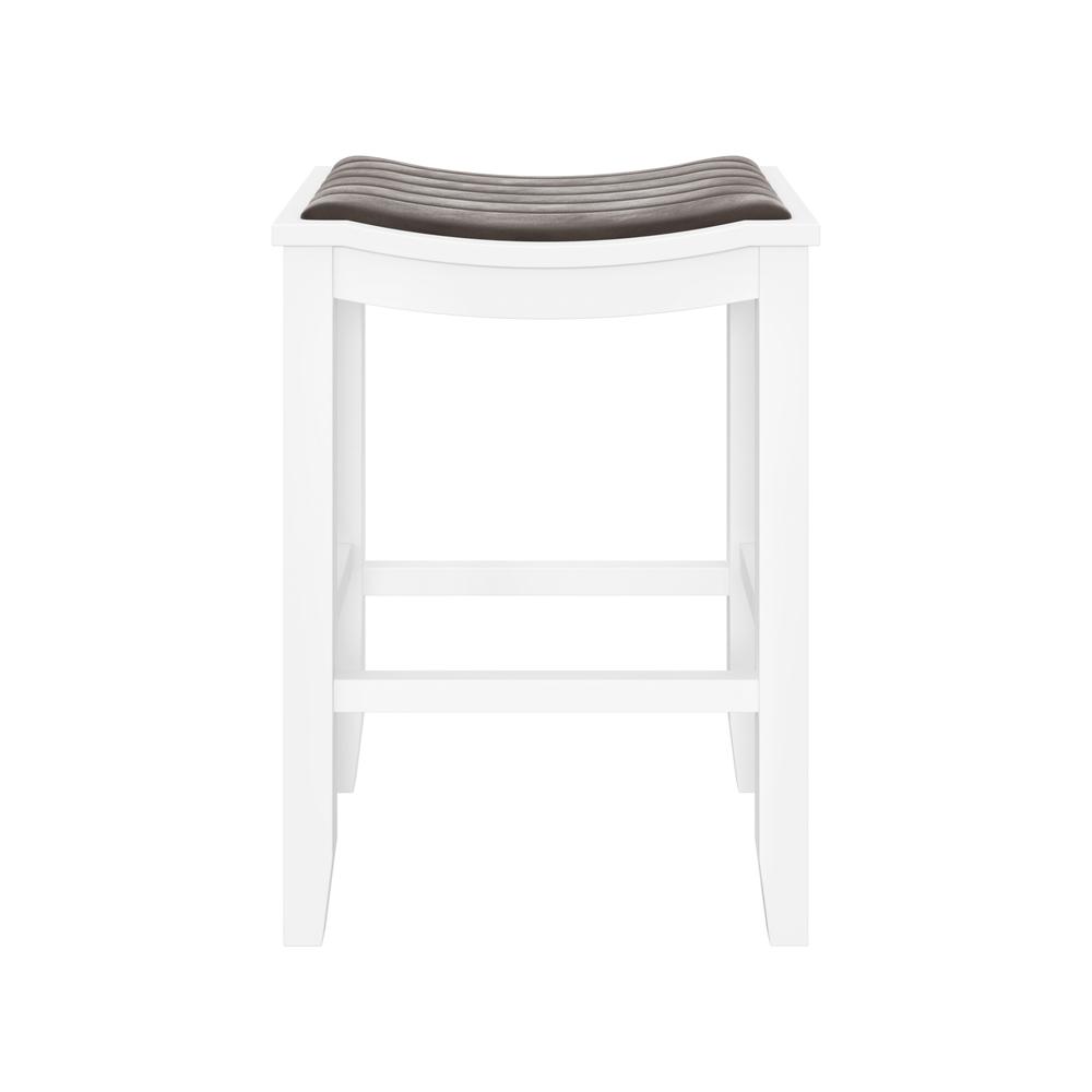 Avant Wood Backless Counter Height Stool, White. Picture 4