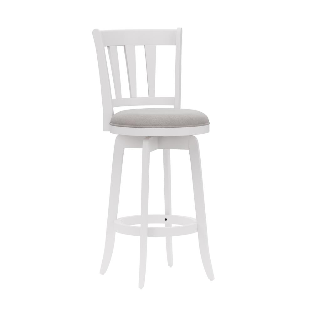 Presque Isle Wood Bar Height Swivel Stool, White. Picture 1