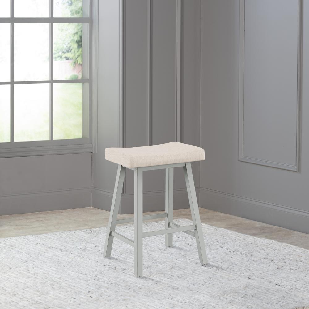 Moreno Non-Swivel Backless Counter Height Stool - Blue Gray Wood Finish. Picture 3