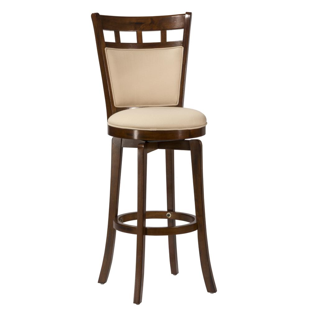 Jefferson Swivel Bar Height Stool with Cushion Back. The main picture.
