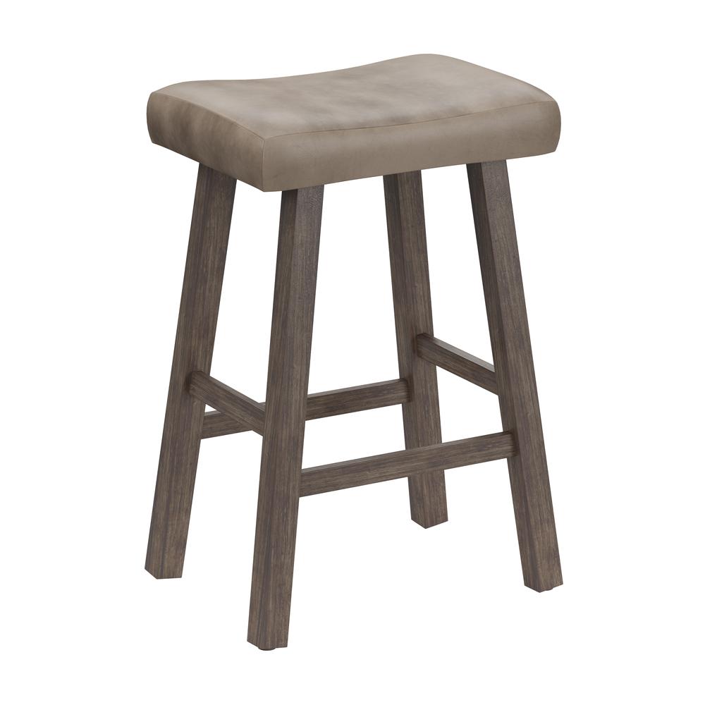 Hillsdale Furniture Saddle Wood Backless Counter Height Stool, Rustic Gray. The main picture.