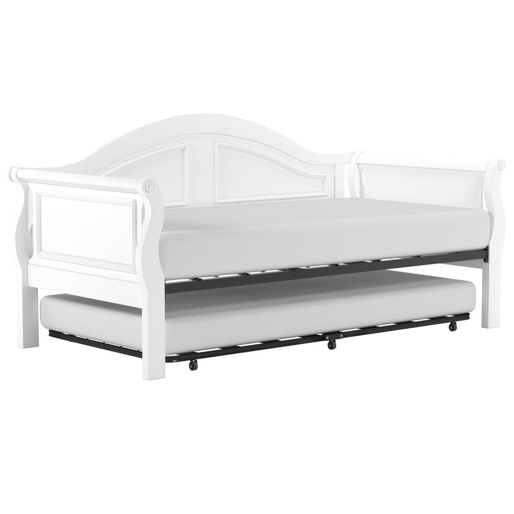 Hillsdale Furniture Bedford Wood Twin-Size Daybed with Trundle, White. Picture 1